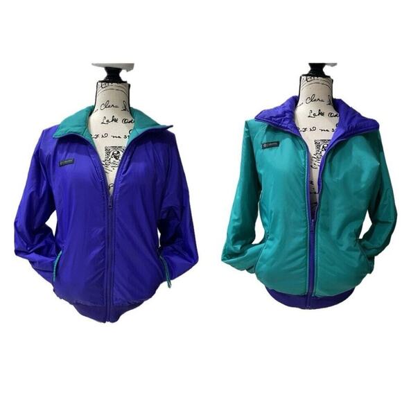 VTG 80'S COLUMBIA BOMBER JACKET REVERSIBLE RADICAL SLEEVE SZ M RETRO DISCO ICONI - Picture 2 of 16